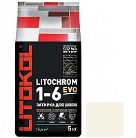 Затирка цементная для швов Litokol Litochrom 1-6 Evo LE.200 Белая 5 кг