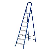 Стремянка, 8 ступеней, стальной профиль, алюминиевые ступени Сибртех