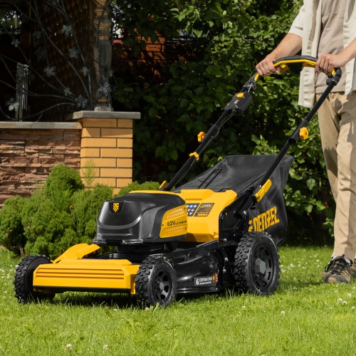 Газонокосилка аккумуляторная бесщет., RLMS560-62, привод, 560 мм, Li-ion, 62В Denzel фото 25