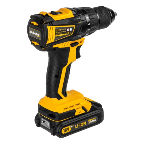 Дрель-шуруповерт аккумуляторная, бесщет. BLDL-IB-18-02, Li-Ion, 18 В, 2 акк. Denzel фото 3