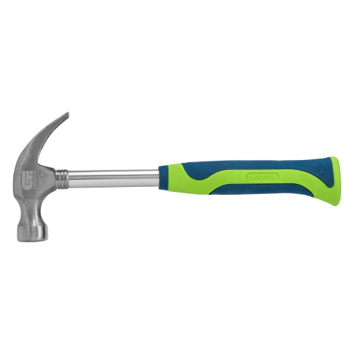 Молоток-гвоздодер, металлическая трубчатая обрезиненная рукоятка, вес 450 г, боек 27 мм Сибртех фото 2