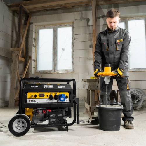 Генератор бензиновый PS 70 EA, 7.0 кВт, 230 В, 25 л, коннектор автоматики, электростартер Denzel фото 18 Генератор бензиновый PS 70 EA, 7.0 кВт, 230 В, 25 л, коннектор автоматики, электростартер Denzel фото 18