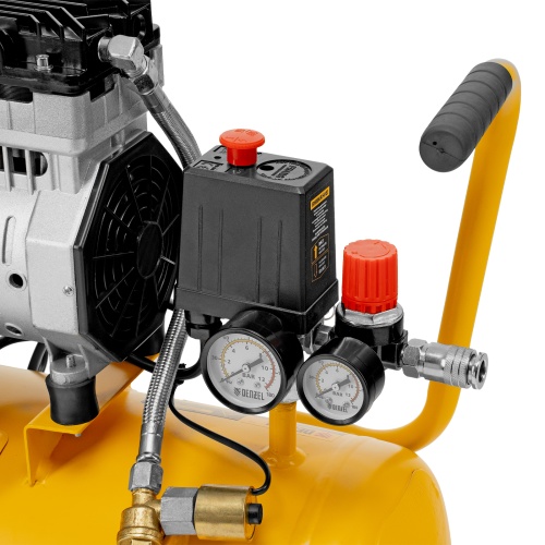 Компрессор DLS950/24 безмаслянный малошумный 950 Вт, 165 л/мин, ресивер 24 л Denzel фото 15