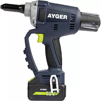 Заклёпочник аккумуляторный AYGER с одним аккумулятором 4Ah AP100