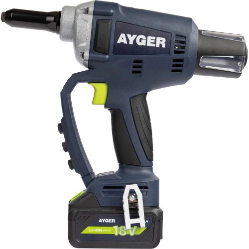 Заклёпочник аккумуляторный AYGER с одним аккумулятором 4Ah AP100 Заклёпочник аккумуляторный AYGER с одним аккумулятором 4Ah AP100