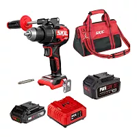 Аккумуляторная дрель-шуруповерт SKIL Набор DL6270 + набор (ЗУ+ Акб 2Ач) CB5197SE11+АКБ (4Ач) BY5196 + сумка BG3224 9-1-032