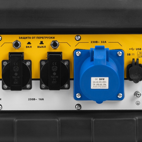 Генератор бензиновый PS 70 EA, 7.0 кВт, 230 В, 25 л, коннектор автоматики, электростартер Denzel фото 6 Генератор бензиновый PS 70 EA, 7.0 кВт, 230 В, 25 л, коннектор автоматики, электростартер Denzel фото 6
