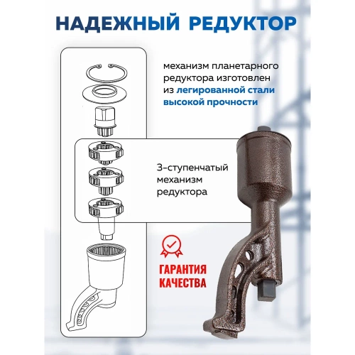 Гайковерт ручной с редуктором Forsage головки 32, 33 мм, длина 330 мм, передаточное число 1:78, 7500 Н/м F-34114103 HS(59989) фото 5