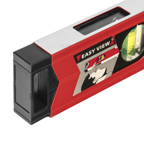 Уровень алюминиевый магнитный, 1000 мм, фрезерованный, 3 глазка (1 зеркальный) усиленный Matrix фото 5