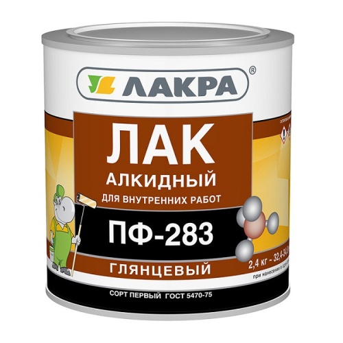 Лак алкидный Лакра ПФ-283 глянцевый 2,4 кг
