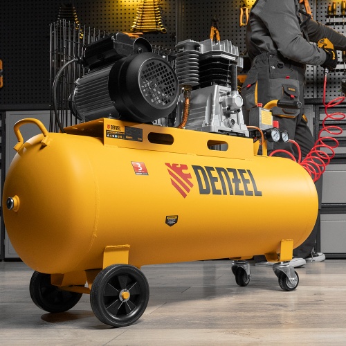 Компрессор воздушный BCI2300/100, ременный привод, 2.3 кВт, 100 литров, 400 л/мин Denzel фото 19