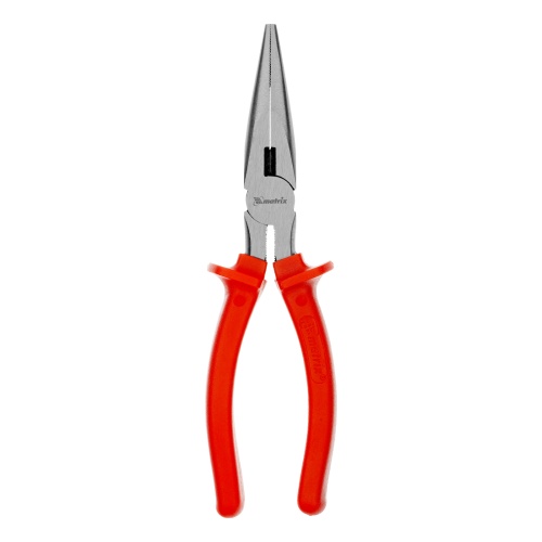 Длинногубцы прямые Econom, 200 мм, шлифованные, пластмассовые рукоятки Matrix фото 3