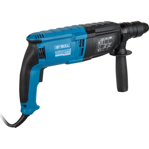 Перфоратор BULL BH 2802 в чем. Xcase 850 Вт, 3.2 Дж, 28 мм, 4 реж. + 2 зубила, 3 сверла, БЗП 1329815 фото 3