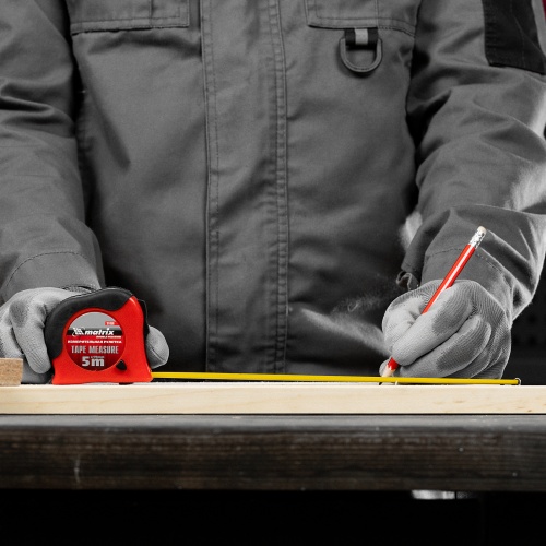 Рулетка Double fixation,5 м х 19 мм,обрезиненный корпус,двойная плавная фиксация Matrix фото 9