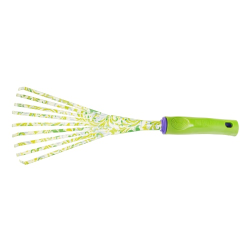 Грабли веерные 9 - зубые, 130 х 415 мм, стальные, пластиковая рукоятка, Flower Green, Palisad фото 3