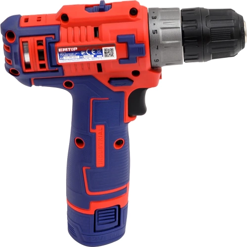 Аккумуляторная дрель-шуруповерт emtop 12 В, 0-400/0-1500 об/мин, 45 Нм, пластиковый патрон ECDL12620 фото 4 Аккумуляторная дрель-шуруповерт emtop 12 В, 0-400/0-1500 об/мин, 45 Нм, пластиковый патрон ECDL12620 фото 4