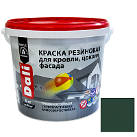Краска резиновая Dali для кровли, цоколя,фасада зеленая 6 кг
