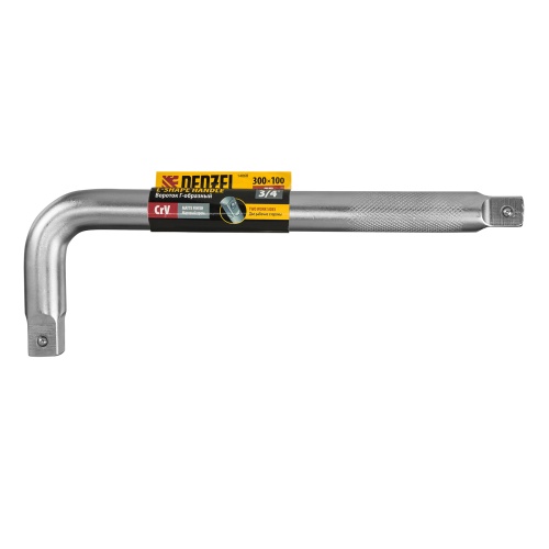 Вороток Г-образный, 300*100 мм, квадрат 3/4", CrV, матовый хром Denzel фото 6 Вороток Г-образный, 300*100 мм, квадрат 3/4", CrV, матовый хром Denzel фото 6