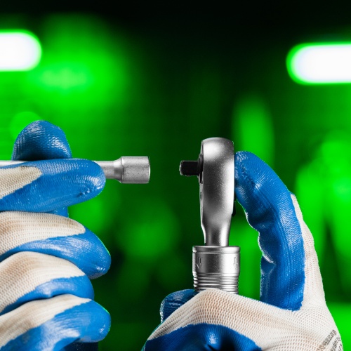 Ключ-трещотка телескопический 1/4", 170-230 мм, 72 зуба, с быстрым сбросом Сибртех фото 11