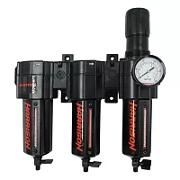 Блок подготовки с фильтром HARRISON 40 мкм, фильтром 25 мкм, фильтром 5 мкм и регулятором 1/2', 3964 л/мин. HRS-FFFR3964