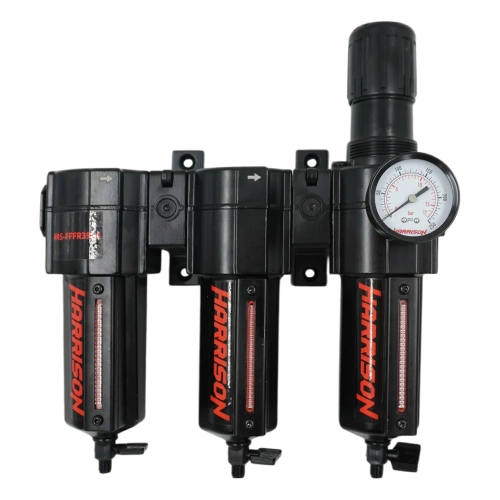 Блок подготовки с фильтром HARRISON 40 мкм, фильтром 25 мкм, фильтром 5 мкм и регулятором 1/2', 3964 л/мин. HRS-FFFR3964