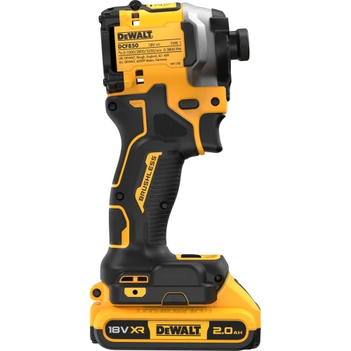 Аккумуляторный шуруповерт Dewalt DCF850D2T, 18 В, 206 Нм, 3800 уд/мин, с 2 АКБ 2 Ач и ЗУ, в кейсе TSTAK DCF850D2T-QW фото 6 Аккумуляторный шуруповерт Dewalt DCF850D2T, 18 В, 206 Нм, 3800 уд/мин, с 2 АКБ 2 Ач и ЗУ, в кейсе TSTAK DCF850D2T-QW фото 6