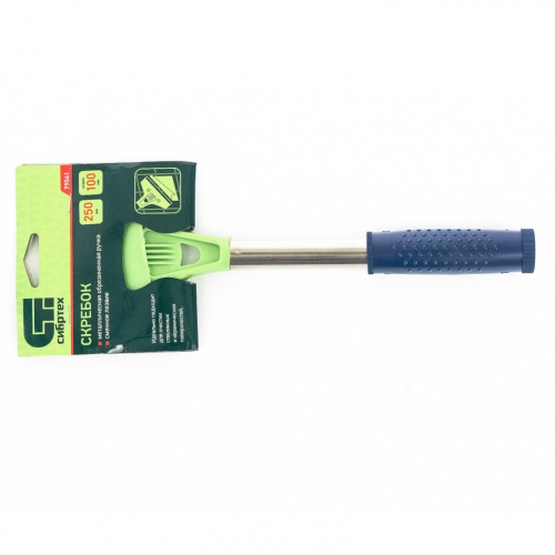 Скребок, фиксированное лезвие 100 мм, металлическая обрезиненная ручка, 250 мм Сибртех фото 4