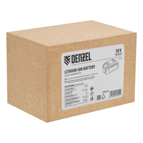 Батарея аккумуляторная IB-18-4.0, Li-Ion, 18 В, 4.0 А/ч Denzel фото 6
