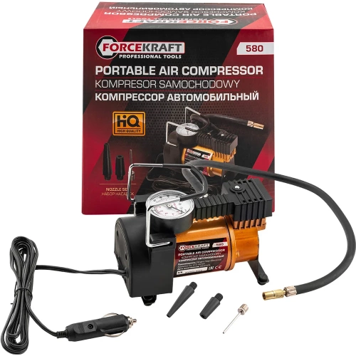 Компрессор автомобильный Forcekraft 12V, производительность 30л/мин FK-580(63191) Компрессор автомобильный Forcekraft 12V, производительность 30л/мин FK-580(63191)