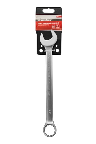 Ключ комбинированный, 22 мм, CrV, матовый хром Matrix фото 4