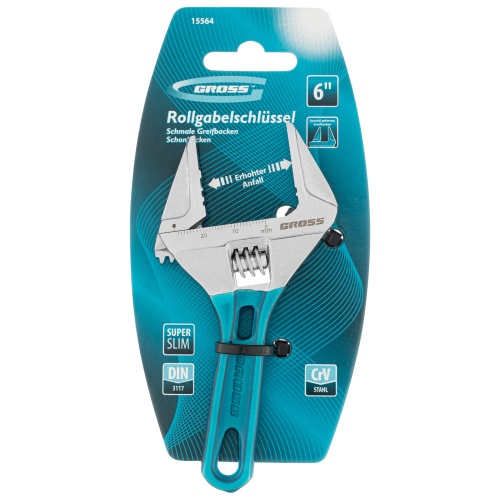 Ключ разводной, 120 мм, CrV, укороченная ручка Gross фото 5