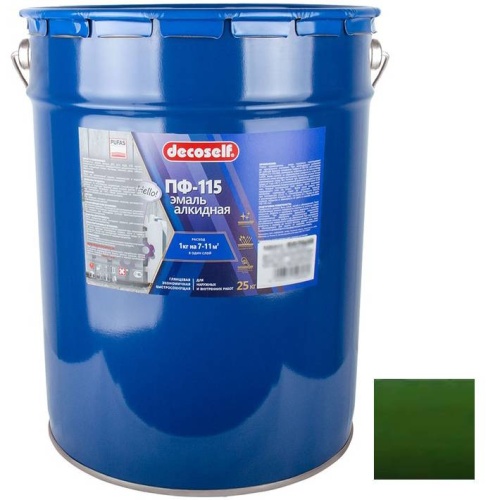 Эмаль Pufas Decoself ПФ-115 зеленая 25 кг Эмаль Pufas Decoself ПФ-115 зеленая 25 кг