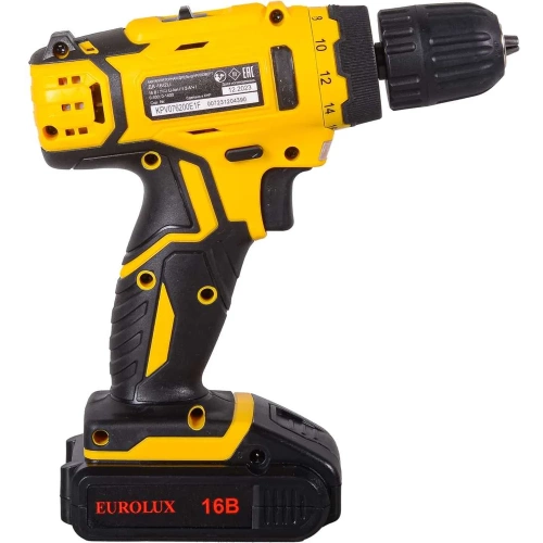 Аккумуляторная дрель-шуруповерт Eurolux ДА-16/2Li 72/14/51 фото 9