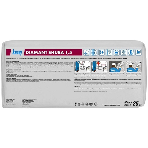 Штукатурка цементная декоративная Knauf Диамант Шуба 1,5 мм 25 кг фото 8