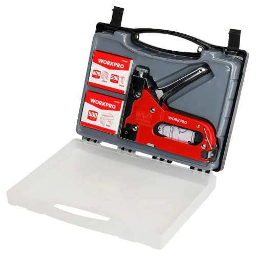 Степлер WORKPRO 3-в-1 4-14мм в кейсе с набором скоб WP223005 фото 6