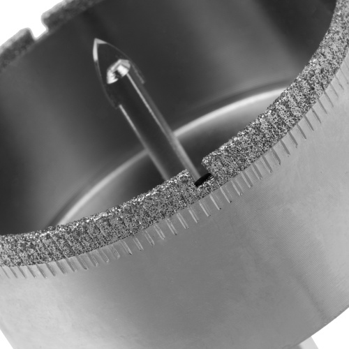 Сверло по керамической плитке и стеклу, 65 х 55 мм, шестигранный хвостовик, с центрующим сверлом Сибртех фото 4