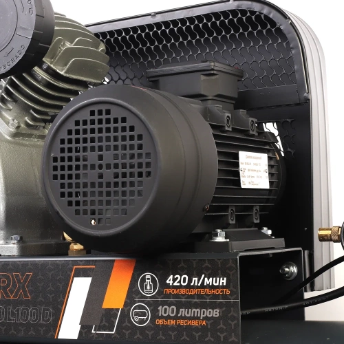 Компрессор Patriot KRX 420 L100 D, поршневой, ременной, масляный, 420 л/мин, 100 л, 10 бар, 2.2 кВт, 400 В 545302320 фото 5