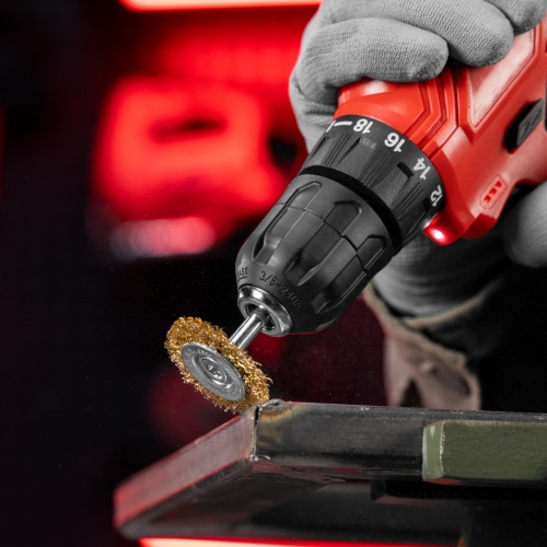 Щетка для дрели, 40 мм, плоская со шпилькой, латунированная витая проволока Matrix фото 8