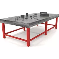 Сварочный стол Flamet с оснасткой, 1450x2950, Expert 12 мм, подстолье с перемычками ОPBK-1450x2950-12