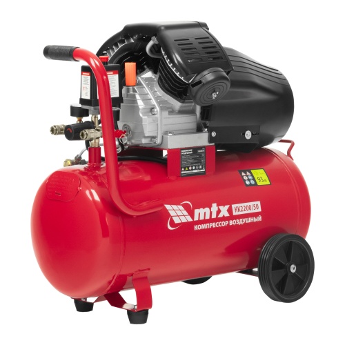 Компрессор воздушный КК-2200/50, 2,2 кВт, 350 л/мин, 50 л, прямой привод, масляный MTX Компрессор воздушный КК-2200/50, 2,2 кВт, 350 л/мин, 50 л, прямой привод, масляный MTX