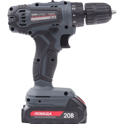 Аккумуляторная дрель-шуруповерт Победа ДА-20/1 Ли, 20В, 2,0Ач, 1 АКБ, 38Нм, 180201700 фото 4
