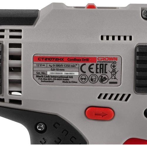 Аккумуляторная дрель-шуруповерт CROWN CT21072HX-2 BMC фото 5