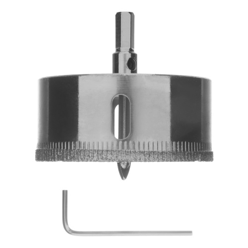 Сверло по керамической плитке и стеклу, 65 х 55 мм, шестигранный хвостовик, с центрующим сверлом Сибртех фото 3