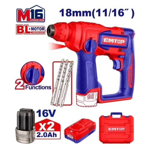 Аккумуляторный перфоратор emtop ELRH16168