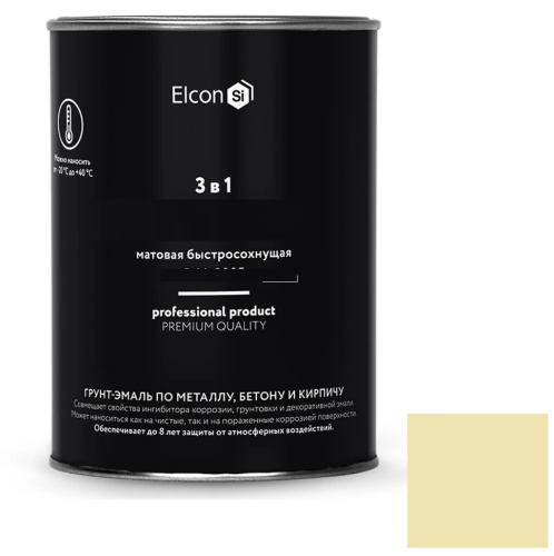Грунт-эмаль по ржавчине Elcon 3 в 1 матовая RAL 1015 бежевая 0,8 кг