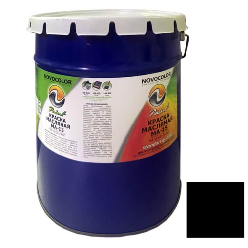 Краска масляная Novocolor МА-15 ГОСТ-71 чёрная 20 кг
