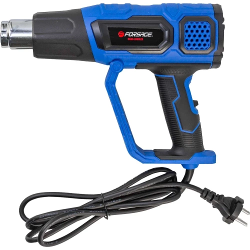 Промышленный электрический фен Forsage с дисплеем и насадками 220в, 50/60гц, 2000вт, 60-600с, 300-500л/мин, класс защиты-двойная изоляция F-HG60-2000LCD(52346) фото 8