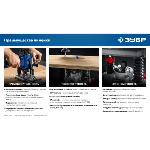Универсальный фрезер ЗУБР 1650 Вт, 50 мм ФМУ-1650 фото 11 Универсальный фрезер ЗУБР 1650 Вт, 50 мм ФМУ-1650 фото 11