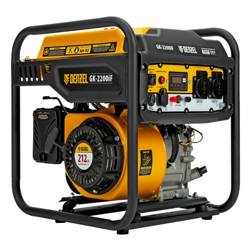 Генератор инверторный GK-2200iF, 2,2 кВт, 230 В, ручной старт DENZEL фото 3