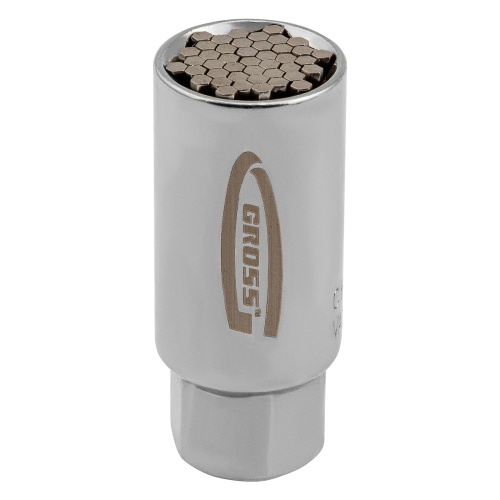 Головка торцевая многоразмерная, CrV, 6-21 мм, под квадрат 3/8, CrV, хромированная Gross фото 4